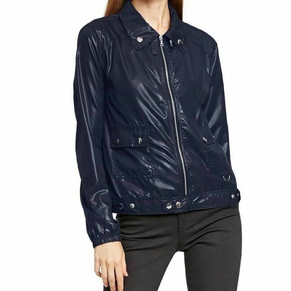 NWT Proenza Schouler x Target Navy Coated Moto Jacket Medium 20th Anniv
